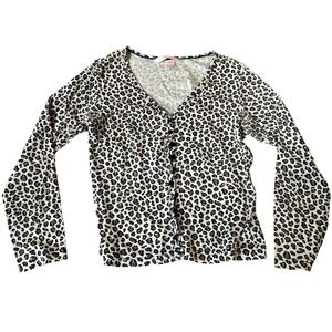 Small Y2K Victoria's‎ Secret Leopard Print Button Down Long Sleeve Top Cardigan